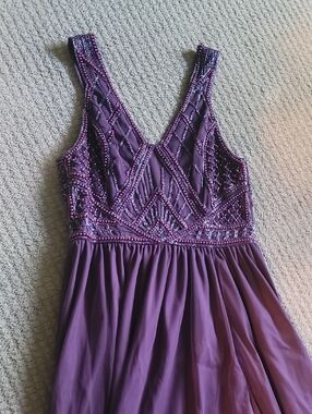 ASOS Plum Beaded Slit Gown